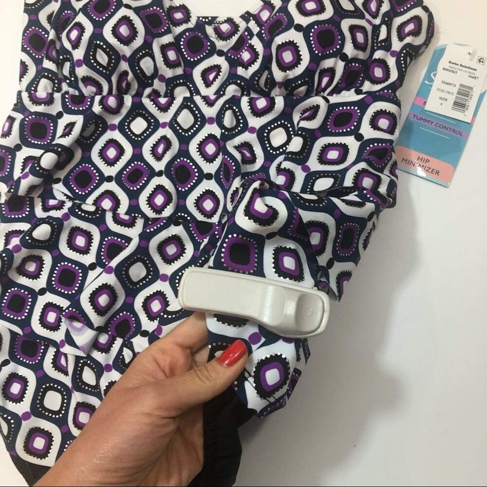 Swim Solution Tired one piece swimsuit Sz 8 - Picture 8 of 8